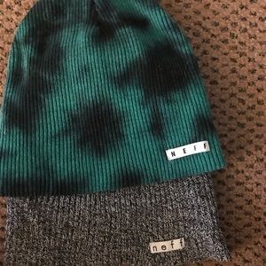 pair of Neff beanies